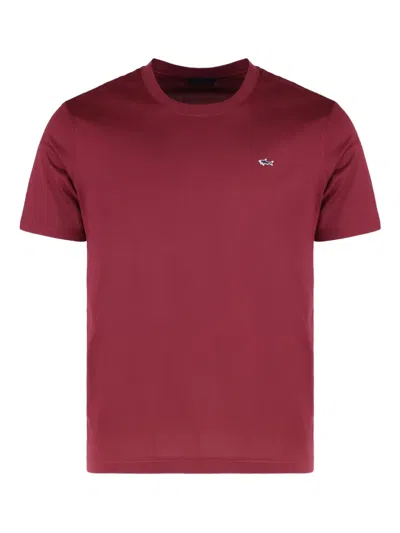 Paul & Shark Crew-neck Short-sleeve T-shirt In Brown