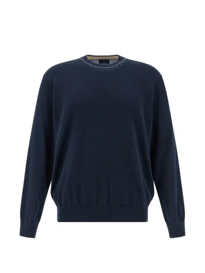 Paul & Shark Cotton Crew Neck Clothing In Blue