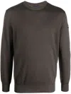 Paul & Shark Crew Neck Sweater In Extra-fine Merino Wool In Brown