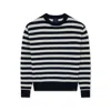 Paul & Shark Crew Neck Sweater In Re-wool With Striped Pattern In Multi