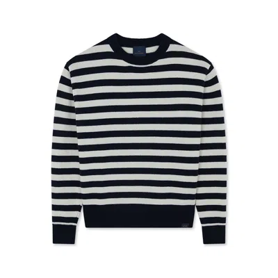 Paul & Shark Crew Neck Sweater In Re-wool With Striped Pattern In Multi