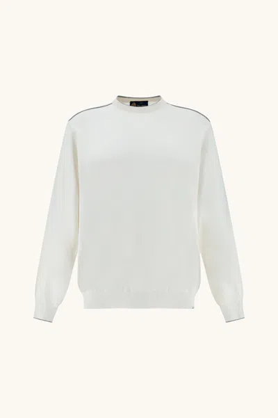 Paul & Shark Crew-neck Cotton Sweater In White