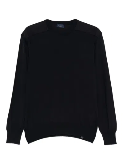 PAUL & SHARK CREWNECK WOOL SWEATER WITH INSERTS