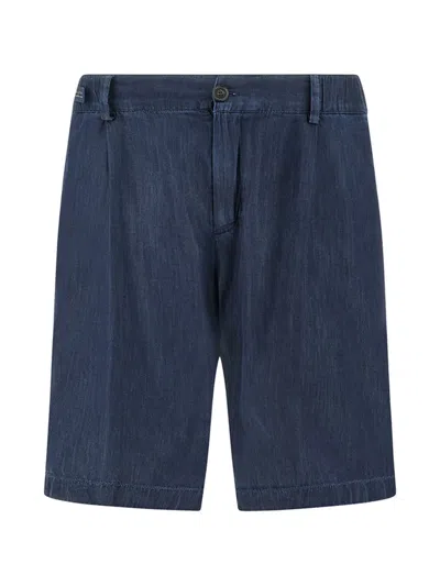 Paul & Shark Denim Bermuda Shorts In Blue