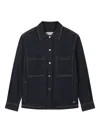 Paul & Shark Stretch Cotton Overshirt With Denim Effect In Blue