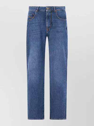 Paul & Shark Faded-effect Straight-leg Jeans In Blue