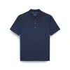 Paul & Shark Double Mercerised Cotton Jersey Polo Shirt With Shark Fin Embroidery In Blue