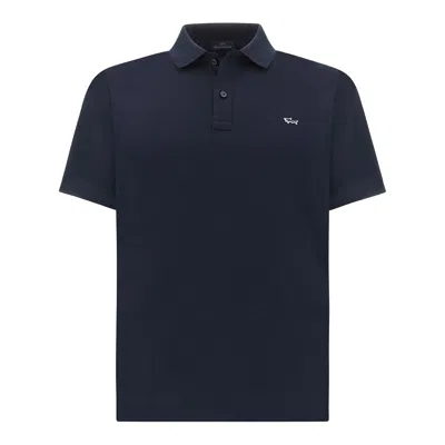 Paul & Shark Double Piqué Cotton Polo In Black