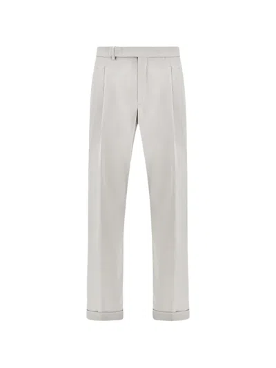 Paul & Shark Double-pleats Chino Trousers In Gray