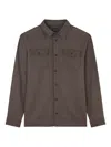 Paul & Shark Wool Blend Overshirt In Brown
