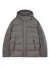 Paul & Shark Wool And Silk Puffer Jacket With Contrast Inserts In Gray