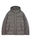 Paul & Shark Wool And Silk Puffer Jacket With Contrast Inserts In Gray