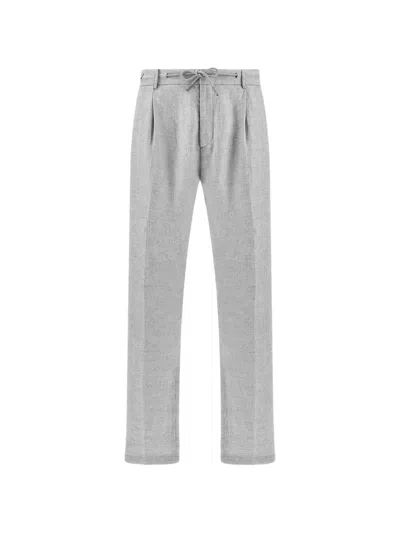Paul & Shark Drawstring Chino Trousers In Gray