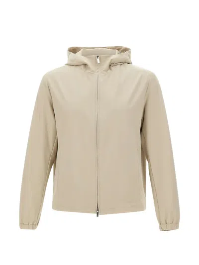 Paul & Shark Drawstring-hood Jacket In Brown