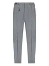 Paul & Shark Drawstring Shark-detail Trousers In Gray