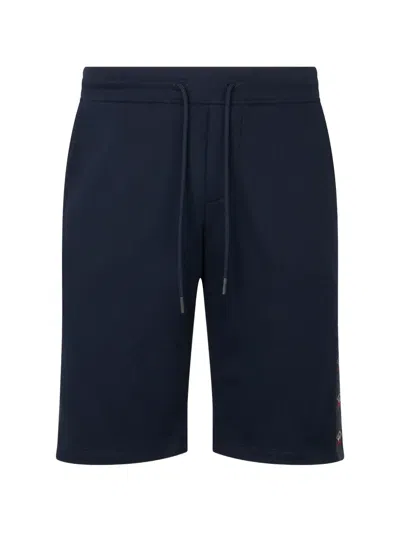 Paul & Shark Drawstring-waist Cotton Shorts In Blue