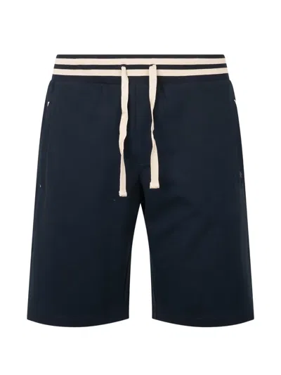 Paul & Shark Drawstring-waist Striped-trim Shorts In Blue