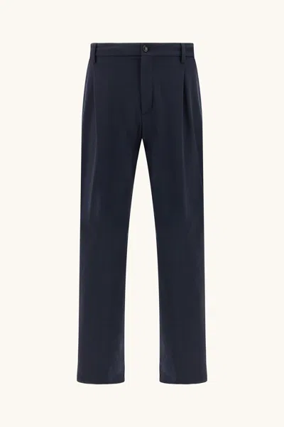 Paul & Shark Dynamic Chino Trousers With Pleats In Blue