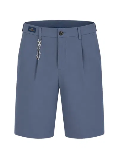 Paul & Shark Dynamic Pleated Shorts In Blue