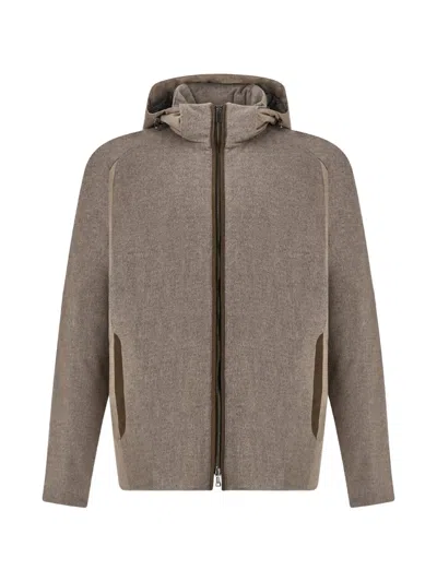 Paul & Shark Eider Down Cashmere Jacket In Neutral
