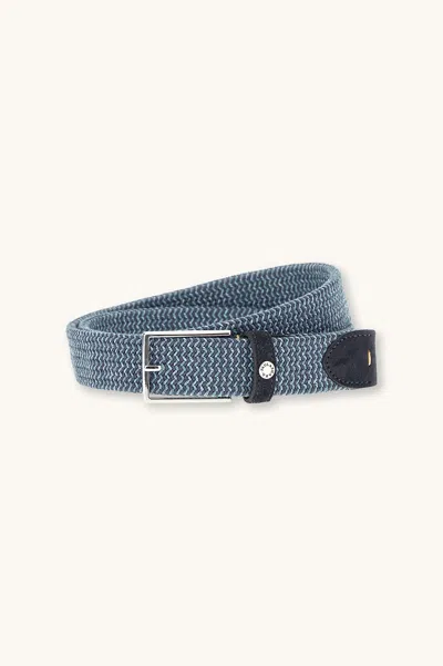 Paul & Shark Elastic Braided Belt With Suede Finishes In Blue
