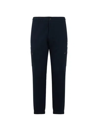 Paul & Shark Elasticated-waistband Cargo Pants In Blue