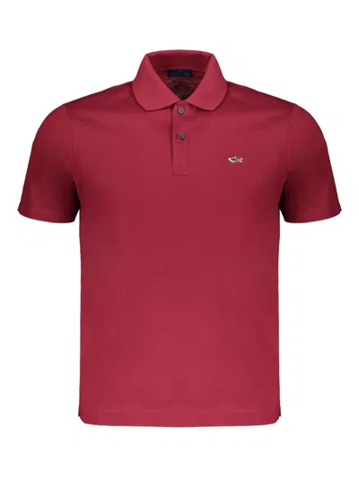 Paul & Shark Embroidered-logo Polo Shirt In Red