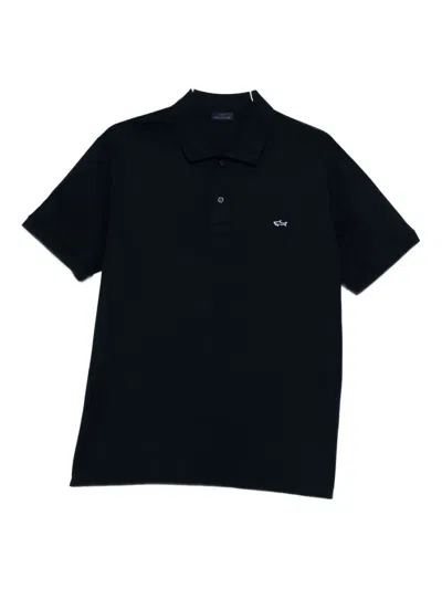 Paul & Shark Embroidered Logo Polo Shirt In Blue