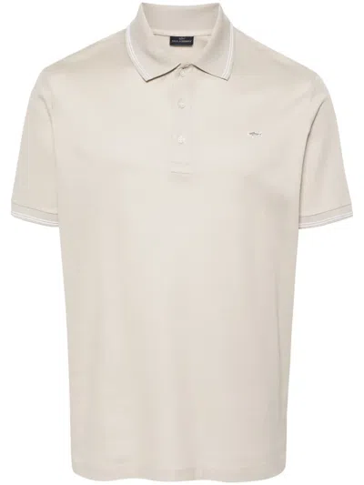 Paul & Shark Embroidered-logo Polo Shirt In Neutrals