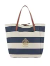 Paul & Shark Embroidered-logo Stripe-pattern Bag In Blue