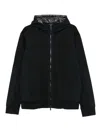 Paul & Shark Cotton And Nylon Zip-up Hoodie Clothing In Black