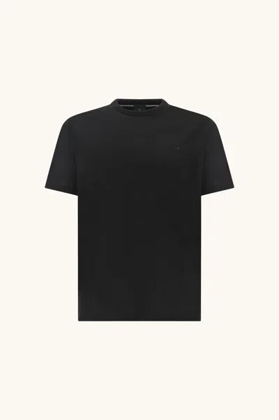 Paul & Shark Fine Piqué Cotton T-shirt In Black