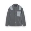 Paul & Shark Fleece Overshirt With Technical Fabric Inserts In Gray