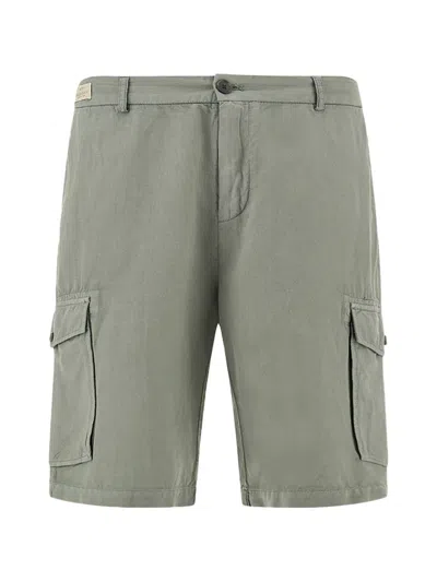 Paul & Shark Garment-dyed Cargo Bermuda Shorts In Green