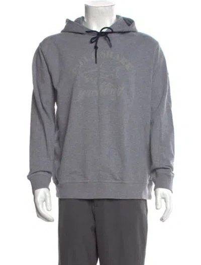 Pre-owned Paul & Shark Graphic Print Crew Neck Hoodie In Gray