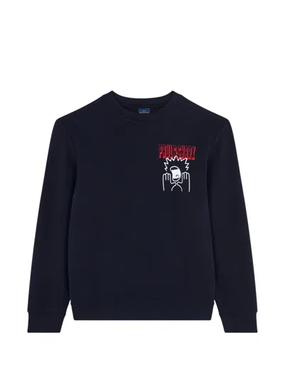 Paul & Shark Graphic-print Sweatshirt In Black
