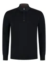 Paul & Shark Half-zip High-neck Jumper In Black