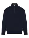 Paul & Shark Tech Wool Half Zip Sweater In Blue