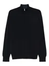 Paul & Shark Maglia Mezza Zip In Cotone E Cashmere In Black
