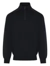 Paul & Shark Half-zip Sweater In Black