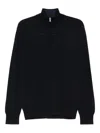 Paul & Shark Maglia Mezza Zip In Cotone E Cashmere In Black