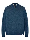 Paul & Shark High Collar Textured Knit Sweater In Blue