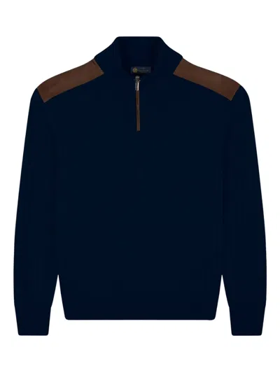 Paul & Shark Half-zip Sweater In Blue