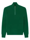 Paul & Shark Tech Wool Half Zip Sweater In Green