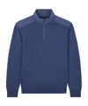 Paul & Shark Half-zip Sweater In Soft Cool Touch Wool With Typhoon Re-4x4 Stretch Details In Blue