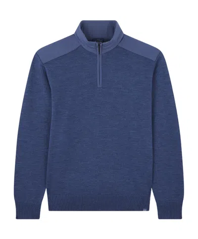 PAUL & SHARK HALF-ZIP SWEATER IN SOFT COOL TOUCH WOOL WITH TYPHOON RE-4X4 STRETCH DETAILS