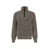 Paul & Shark Half-zip Sweater In Wool And Alpaca In Gray