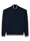 Paul & Shark Soft Cool Touch Wool Half Zip Sweater In Blue