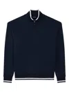 Paul & Shark Soft Cool Touch Wool Half Zip Sweater In Blue