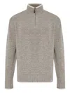 Paul & Shark Wool Cashmere Half Zip Sweater In Gray